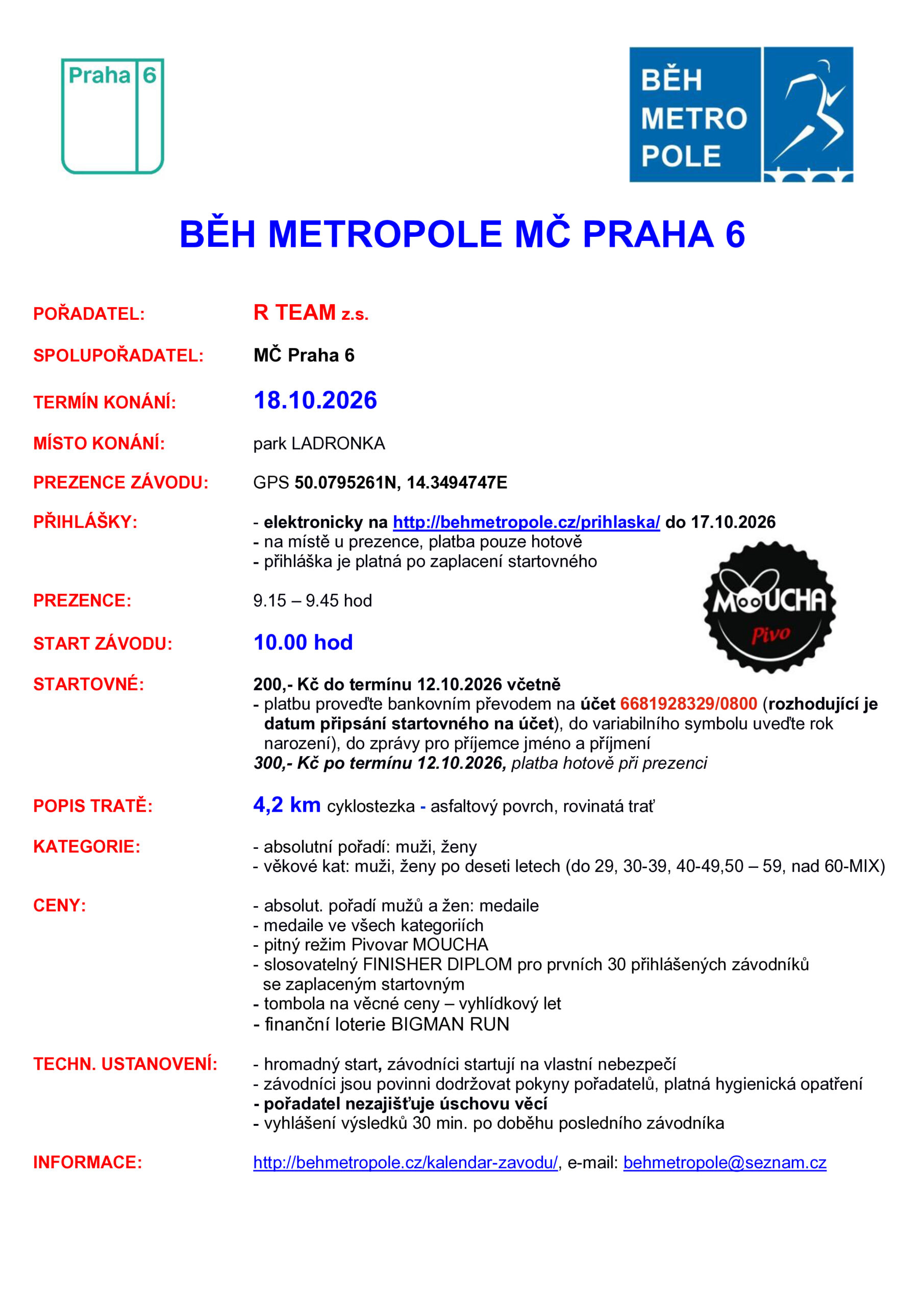 Běh metropole MČ Praha 6